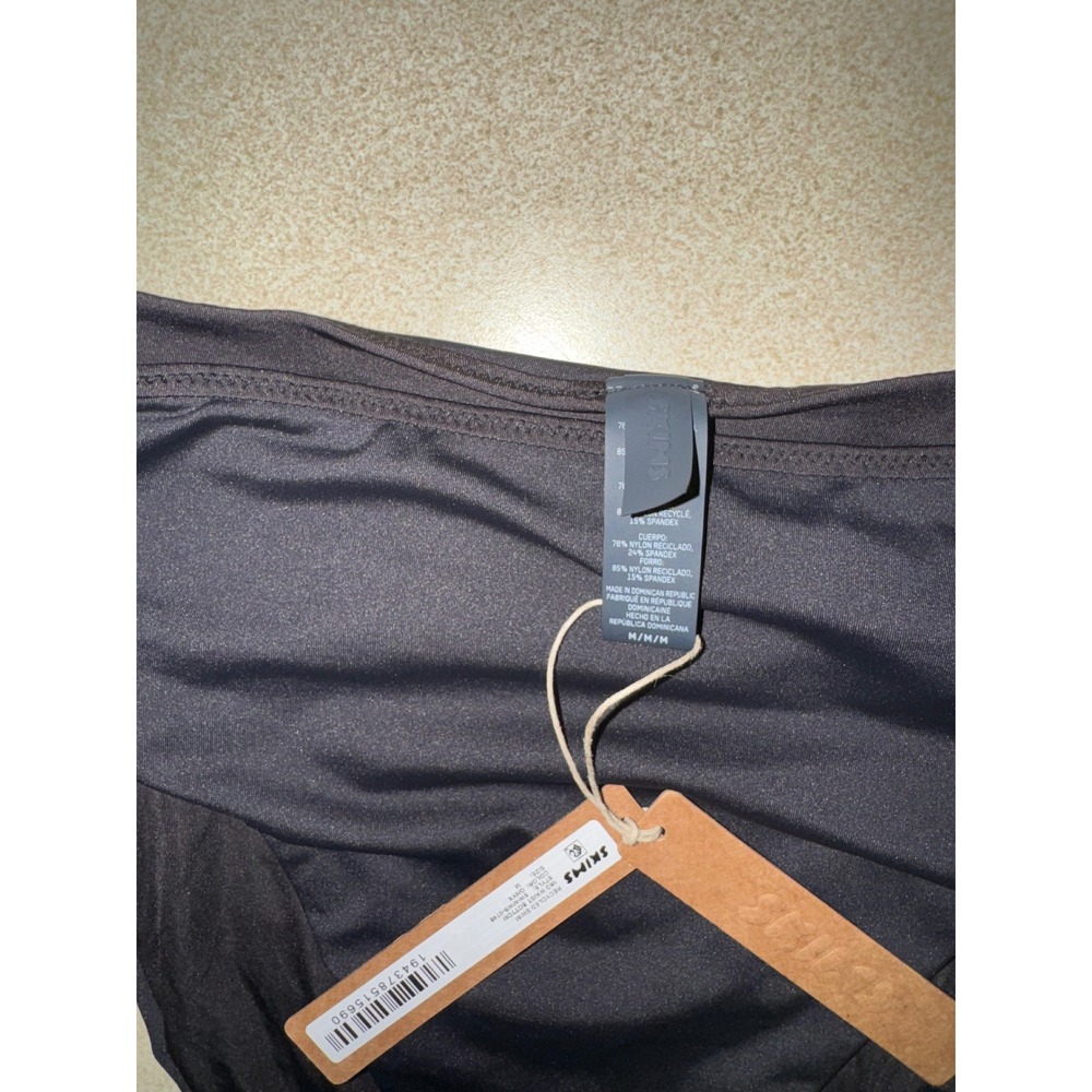 SKIMS Recycled Swim Mid Waist Bottom Onyx Black SW-MWB-0748 Size Medium NWT - Picture 8 of 9